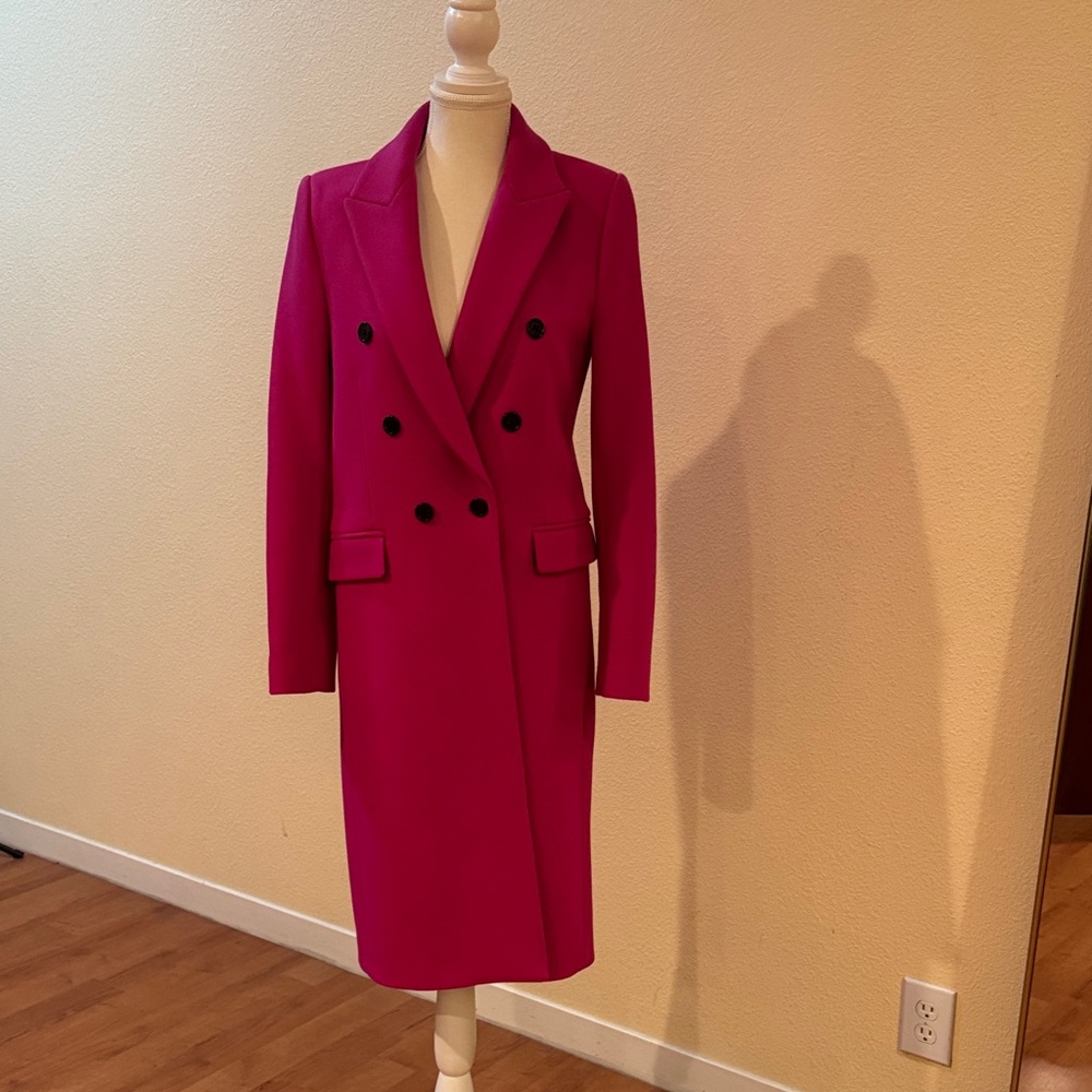 Zara Vibrant Pink Long Blazer Coat